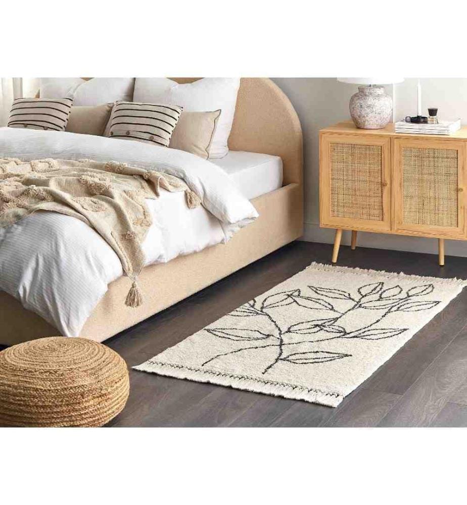 Teppich SAZLI Beige 80 x 150 cm Baumwolle