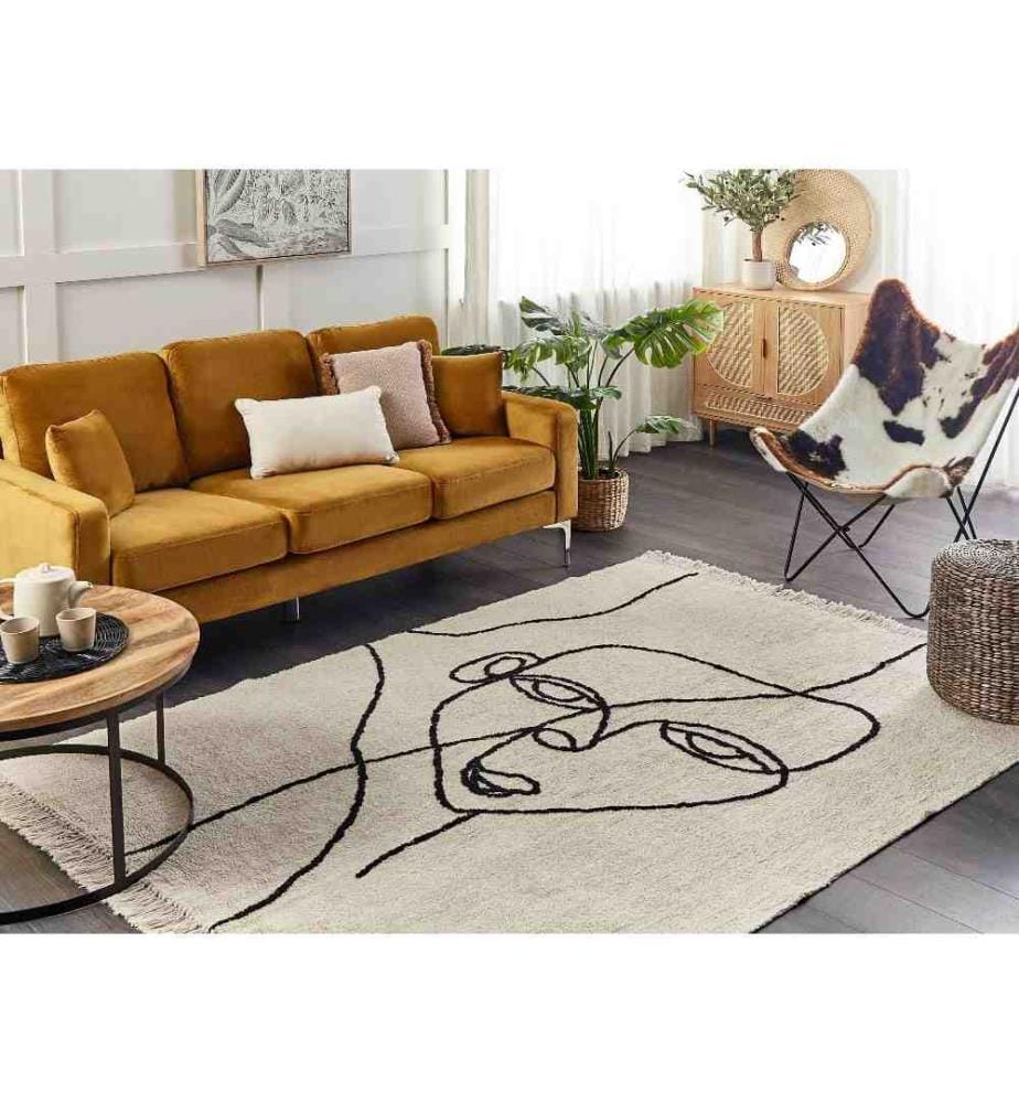 Tapis NURU Beige clair 140 x 200 cm Coton