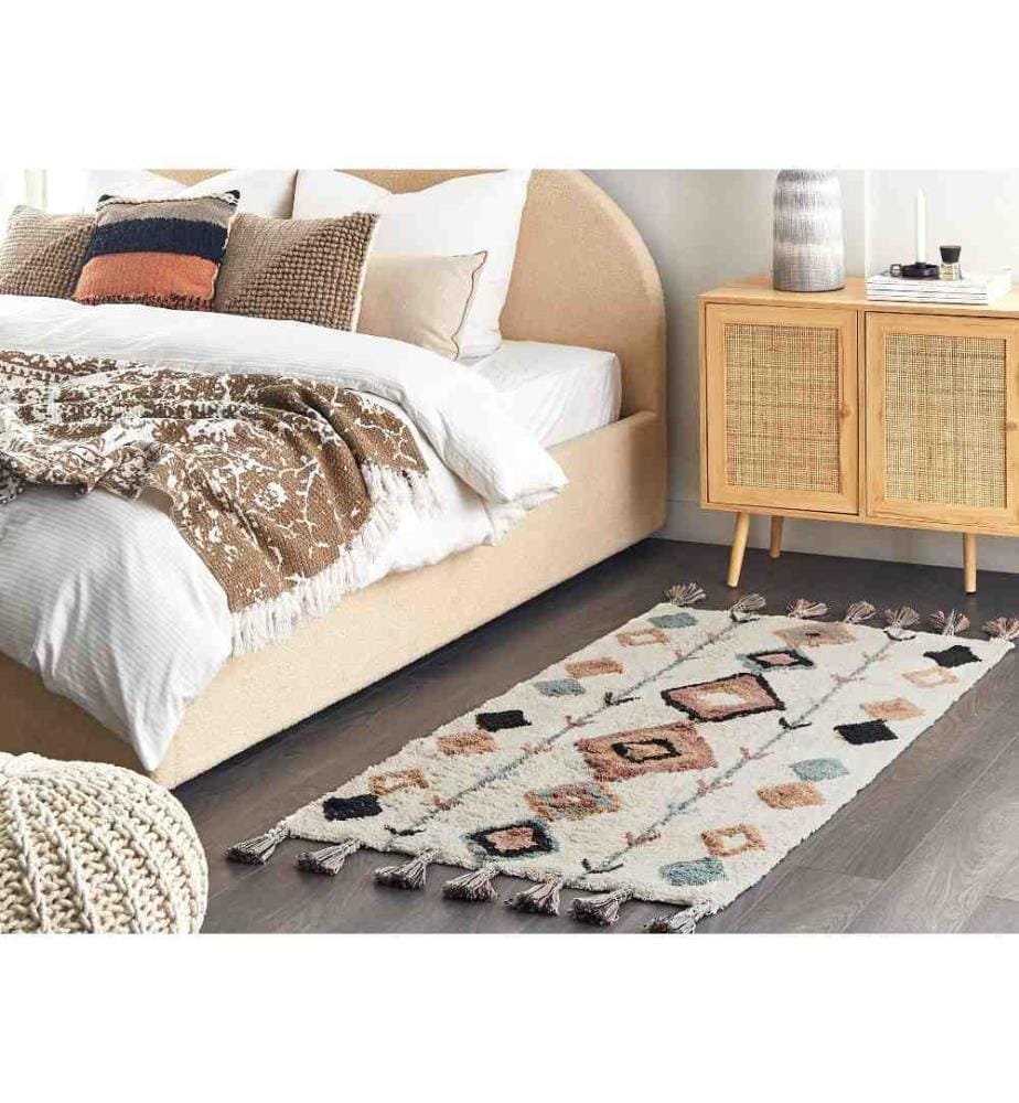 Teppich ESKISEHIR Beige 80 x 150 cm Baumwolle