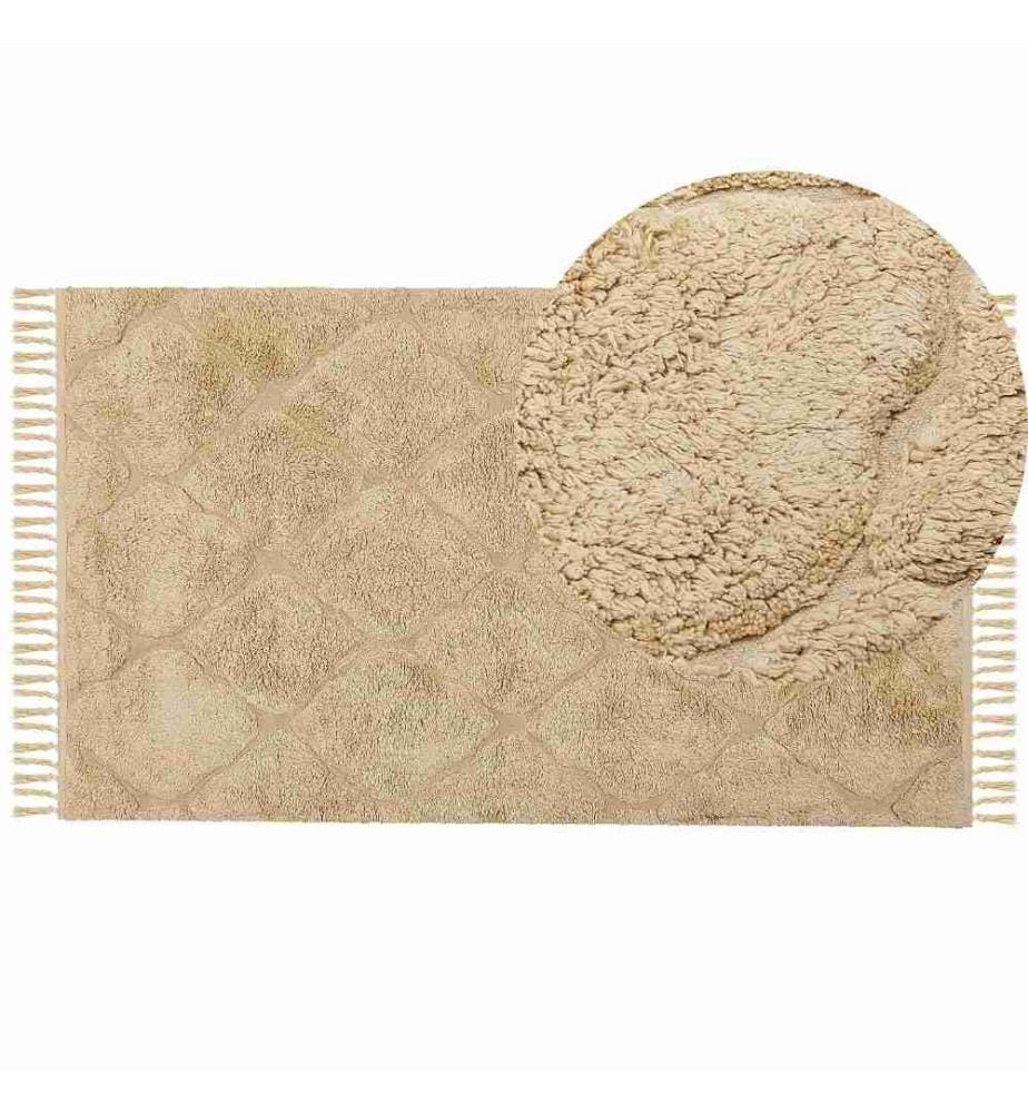 Tapis SANLIURFA Beige sable 80 x 150 cm Coton