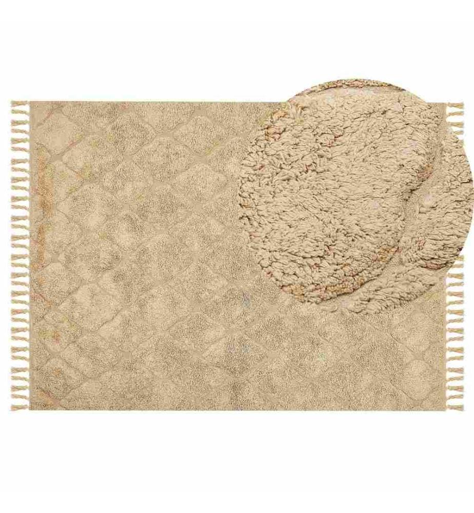 Tapis SANLIURFA Beige sable 140 x 200 cm Coton