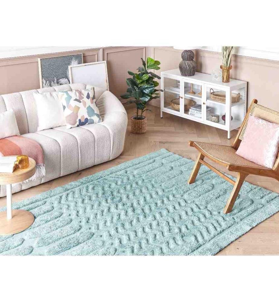 Tapis SIRNAK Vert menthe 160 x 230 cm Coton
