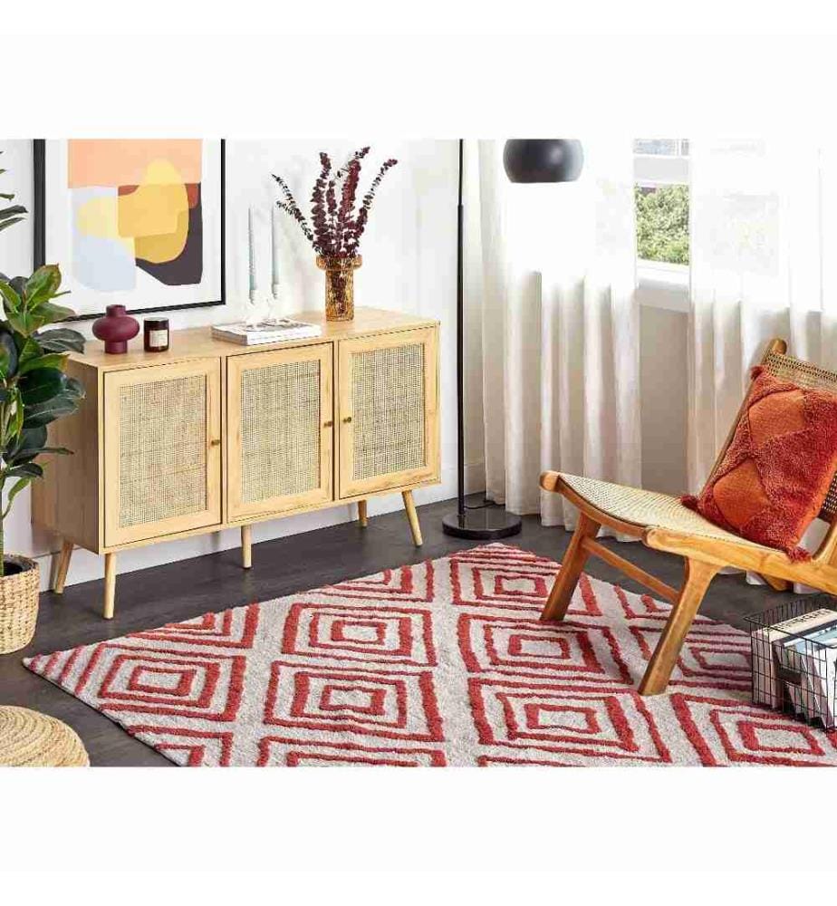 Tapis HASKOY Rouge 160 x 230 cm Coton
