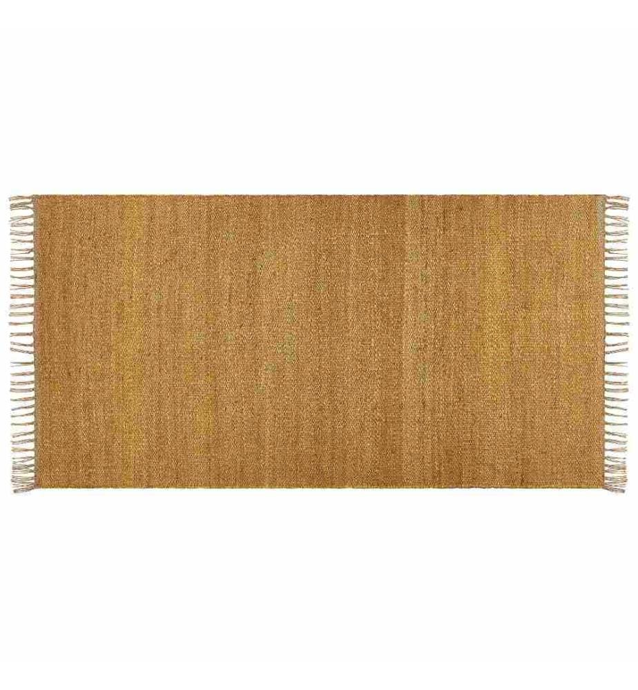 Teppich LUNIA Senfgelb 80 x 150 cm Jute