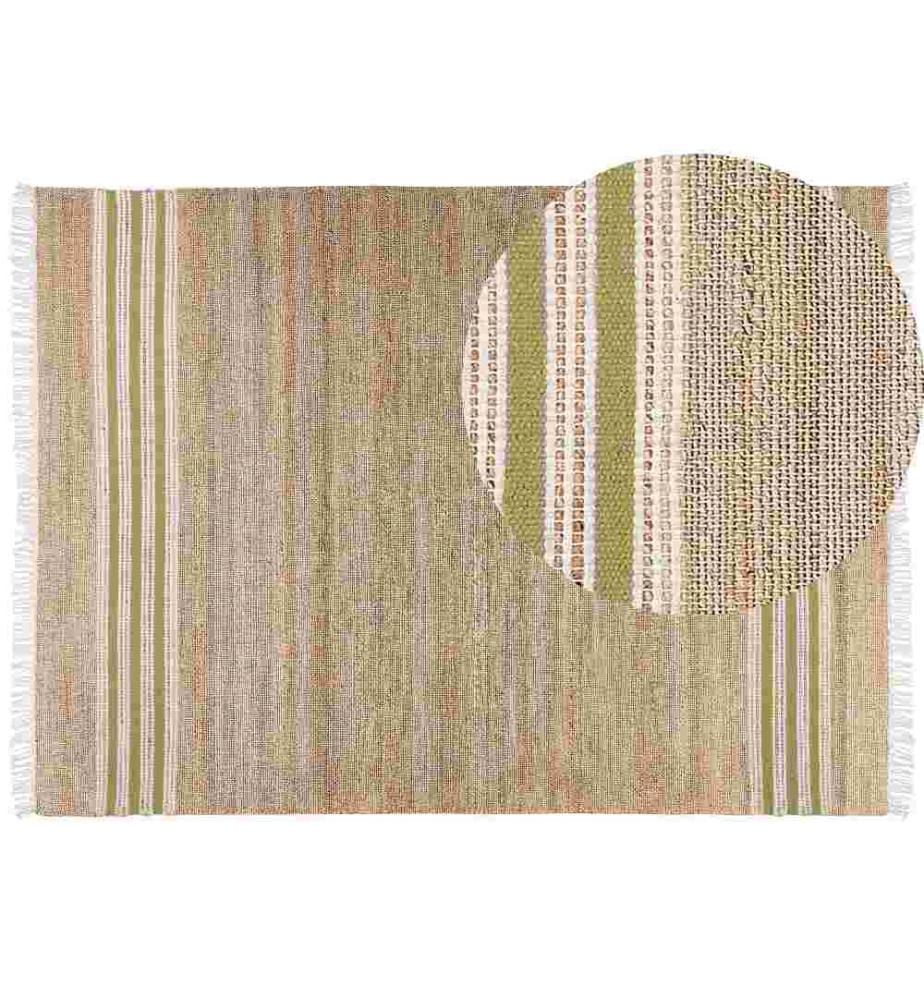 Tapis MIRZA Vert olive 160 x 230 cm Jute