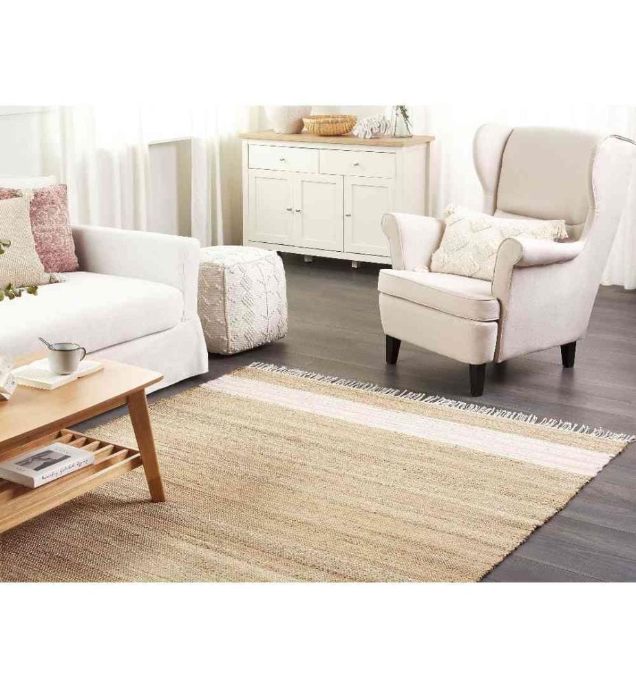 Tapis MIRZA Rose pastel 160 x 230 cm Jute
