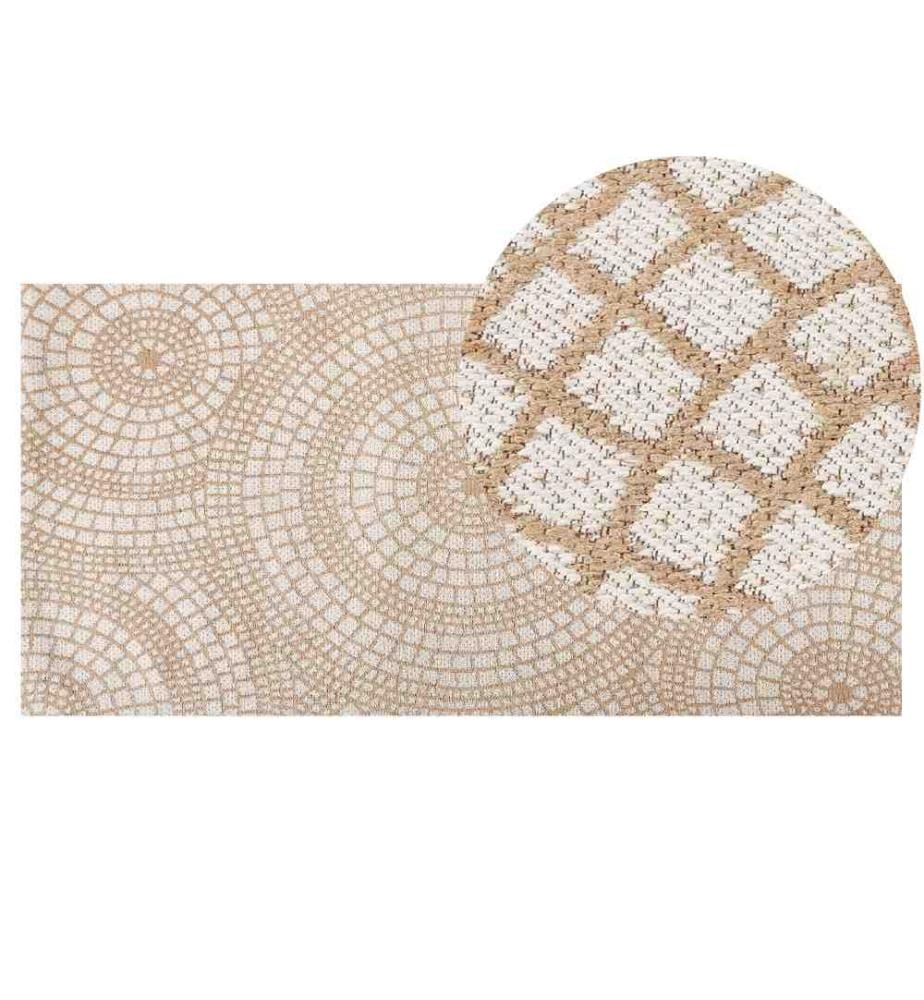 Teppich ARIBA Weiss Beige 80 x 150 cm Jute