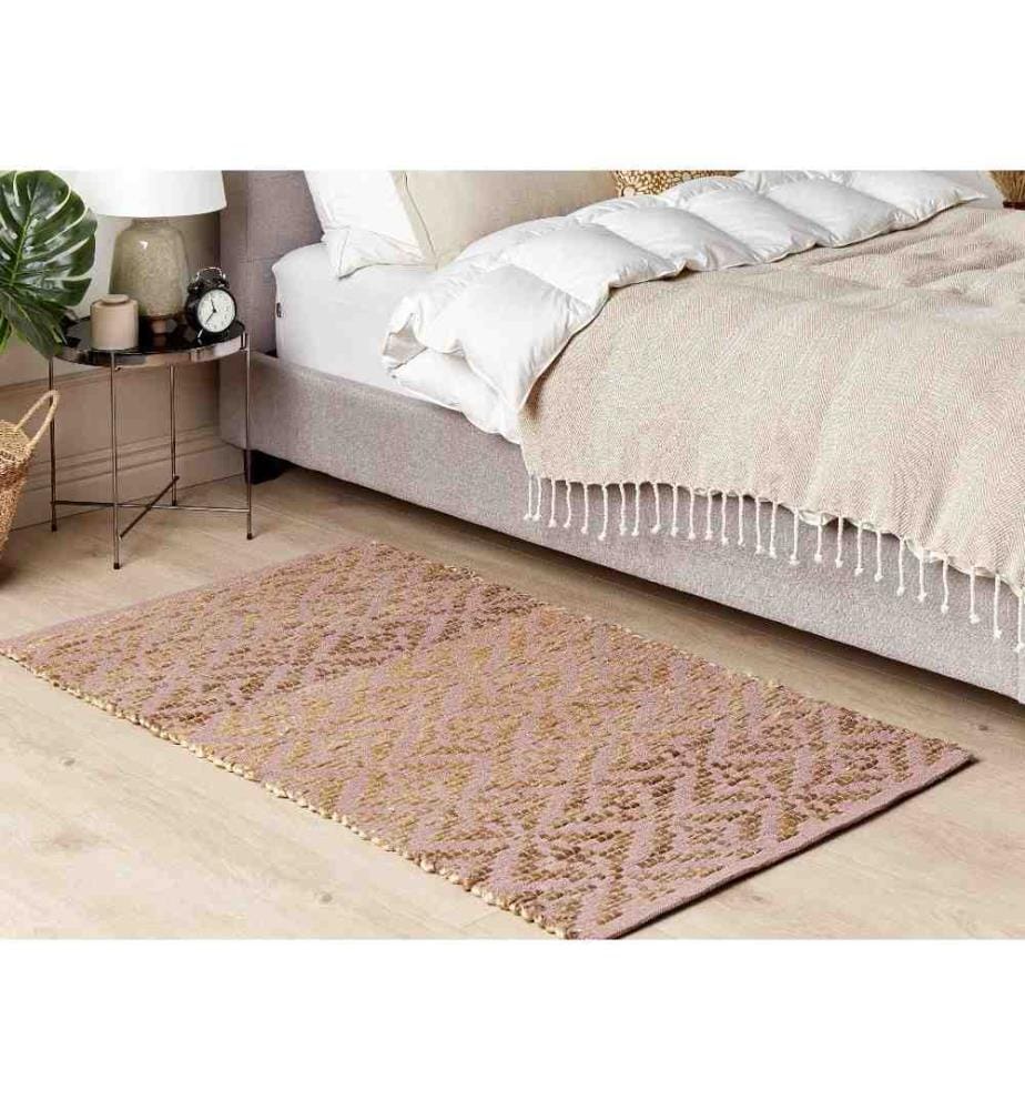 Tapis GERZE Rose 80 x 150 cm Coton