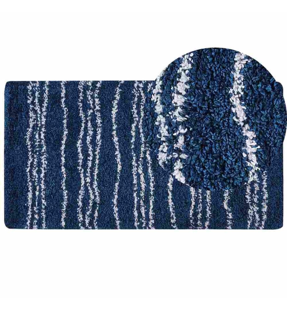 Tapis à poils longs TASHIR Bleu 80 x 150 cm
