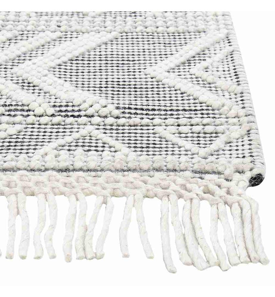 Tapis PAZAR Noir/blanc 160 x 230 cm Laine