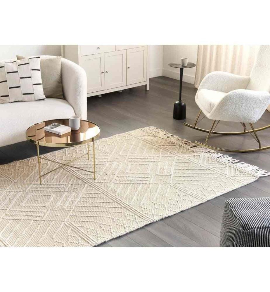 Tapis MAVIKENT Beige 160 x 230 cm Laine