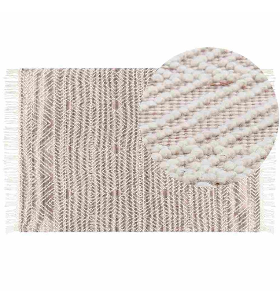 Teppich KESTEL Braun Beige 160 x 230 cm Wolle