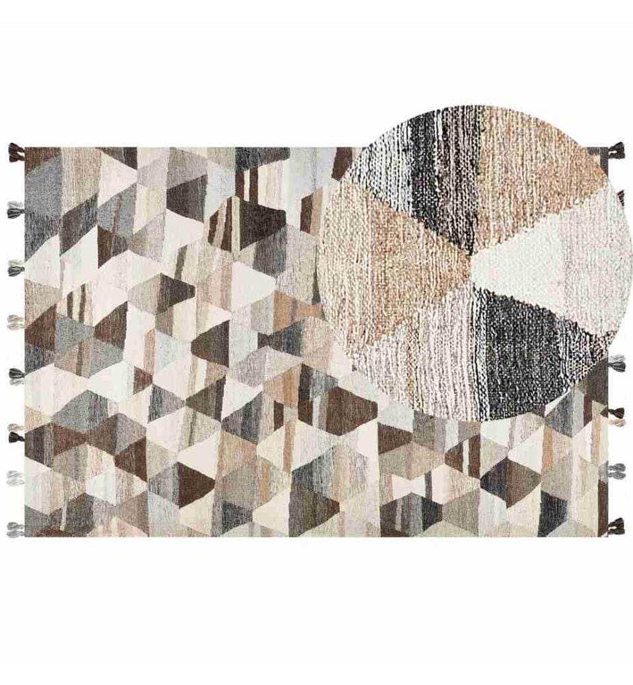 Teppich ARGAVAND Beige 200 x 300 cm Wolle Kelim