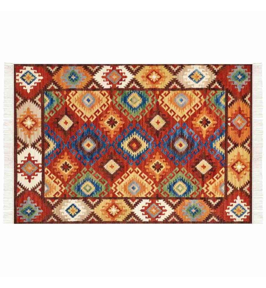 Teppich ZOVUNI Bunt 200 x 300 cm Wolle Kelim
