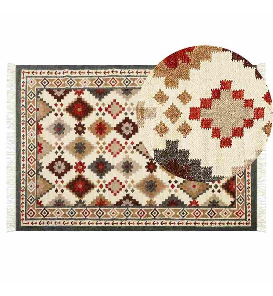 Tapis GHUKASAVAN Multicolore 140 x 200 cm Laine Kilim