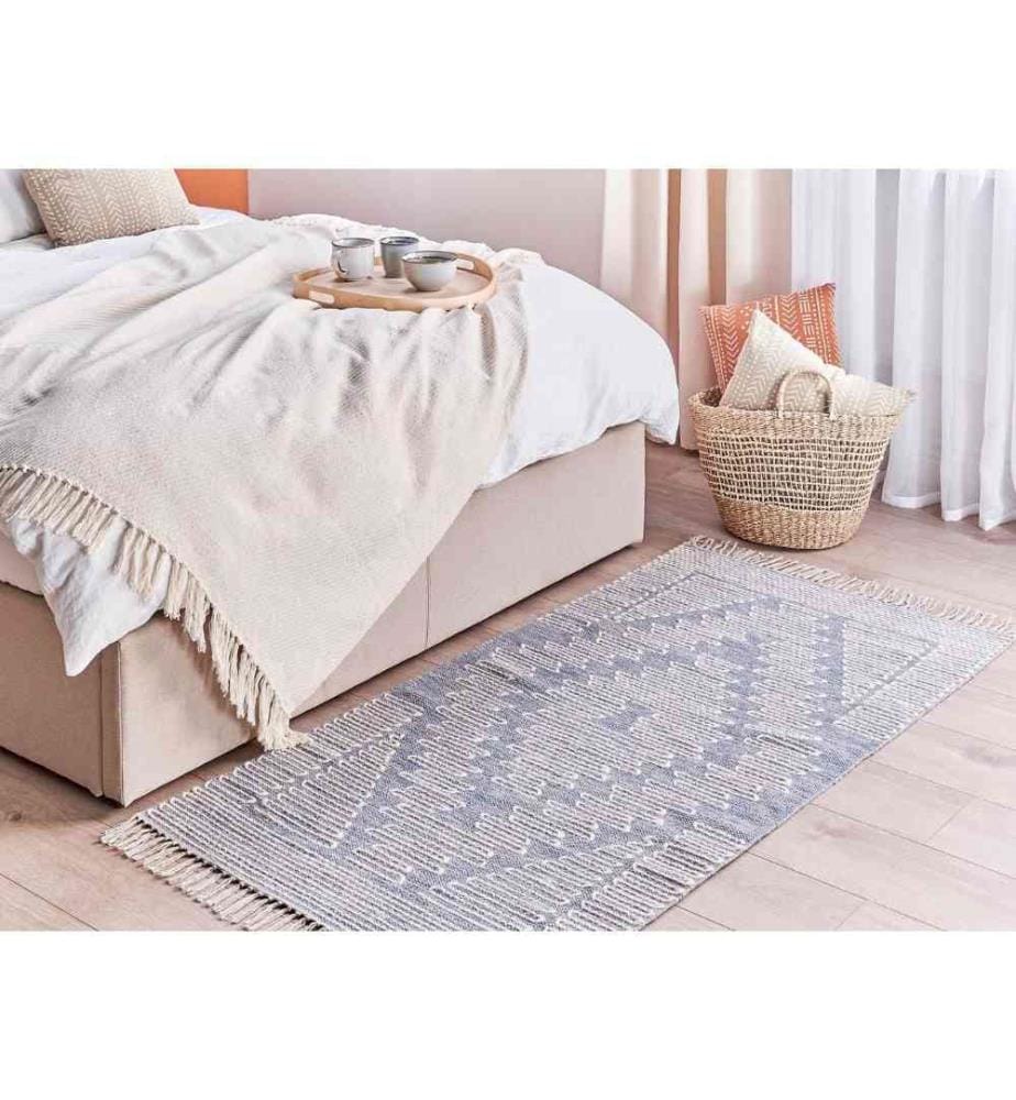 Tapis ANSAR Bleu 80 x 150 cm Coton