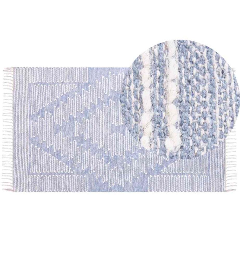 Tapis ANSAR Bleu 80 x 150 cm Coton