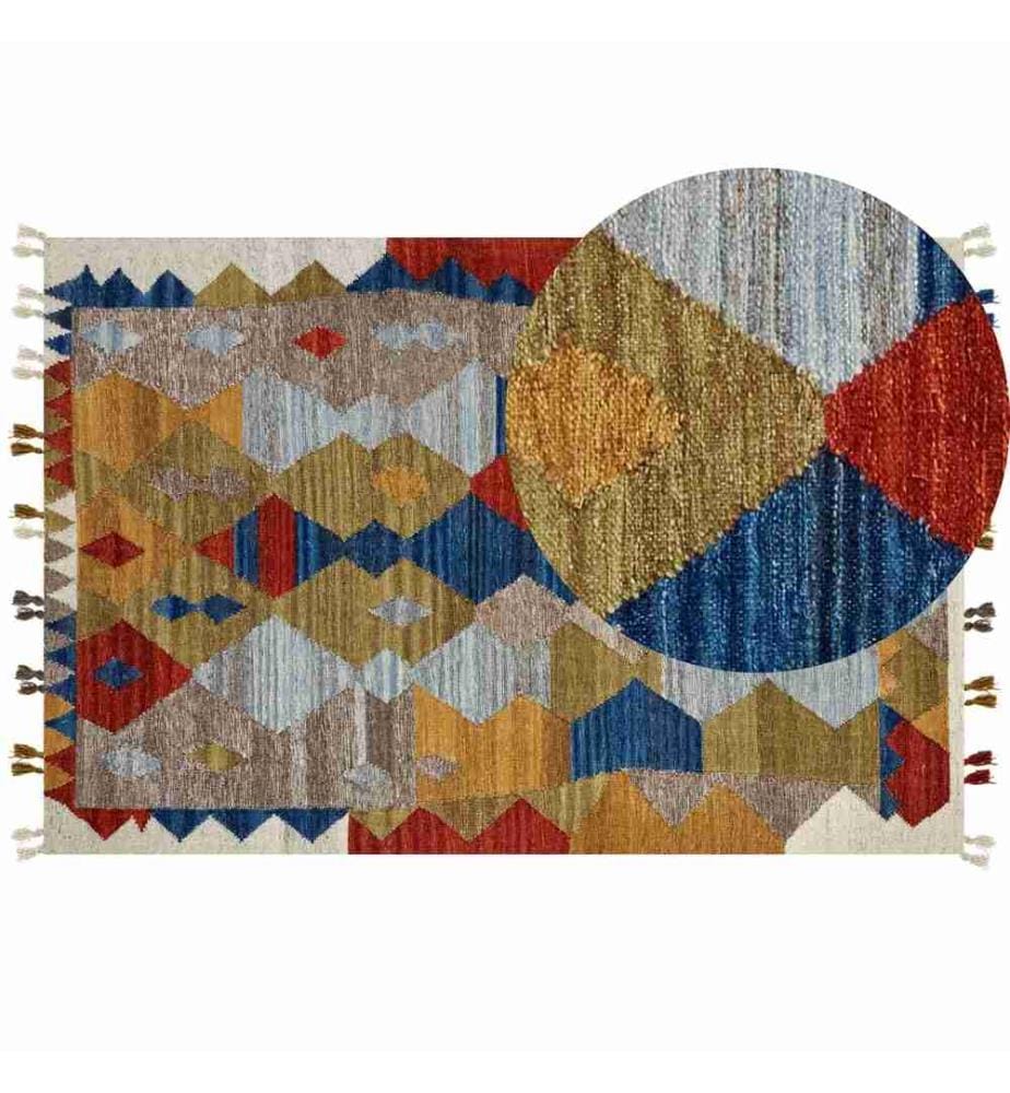 Teppich ARZAKAN Bunt 200 x 300 cm Wolle Kelim