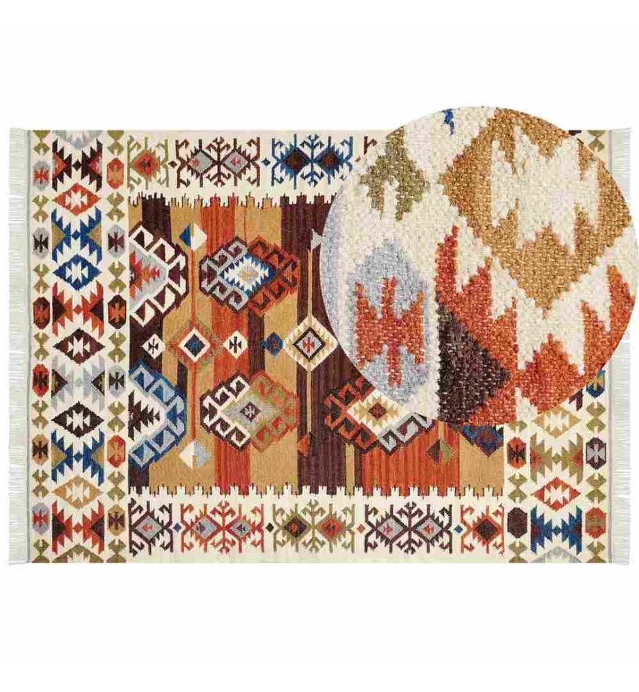 Tapis VOSKETAP Multicolore 160 x 230 cm Laine Kilim