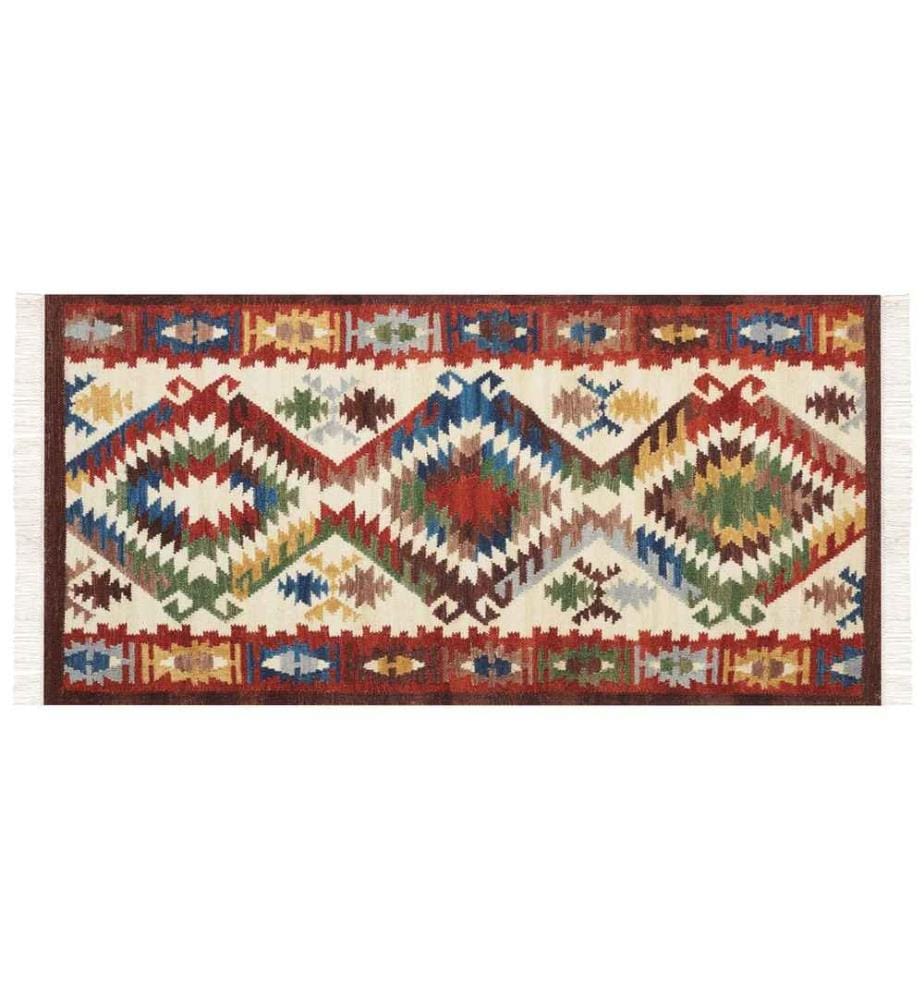 Teppich AREVIK Bunt 80 x 150 cm Wolle Kelim