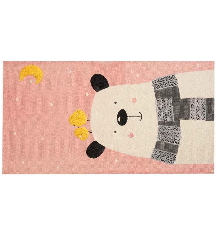 Tapis enfant TAPAK Rose 80 x 150 cm Coton