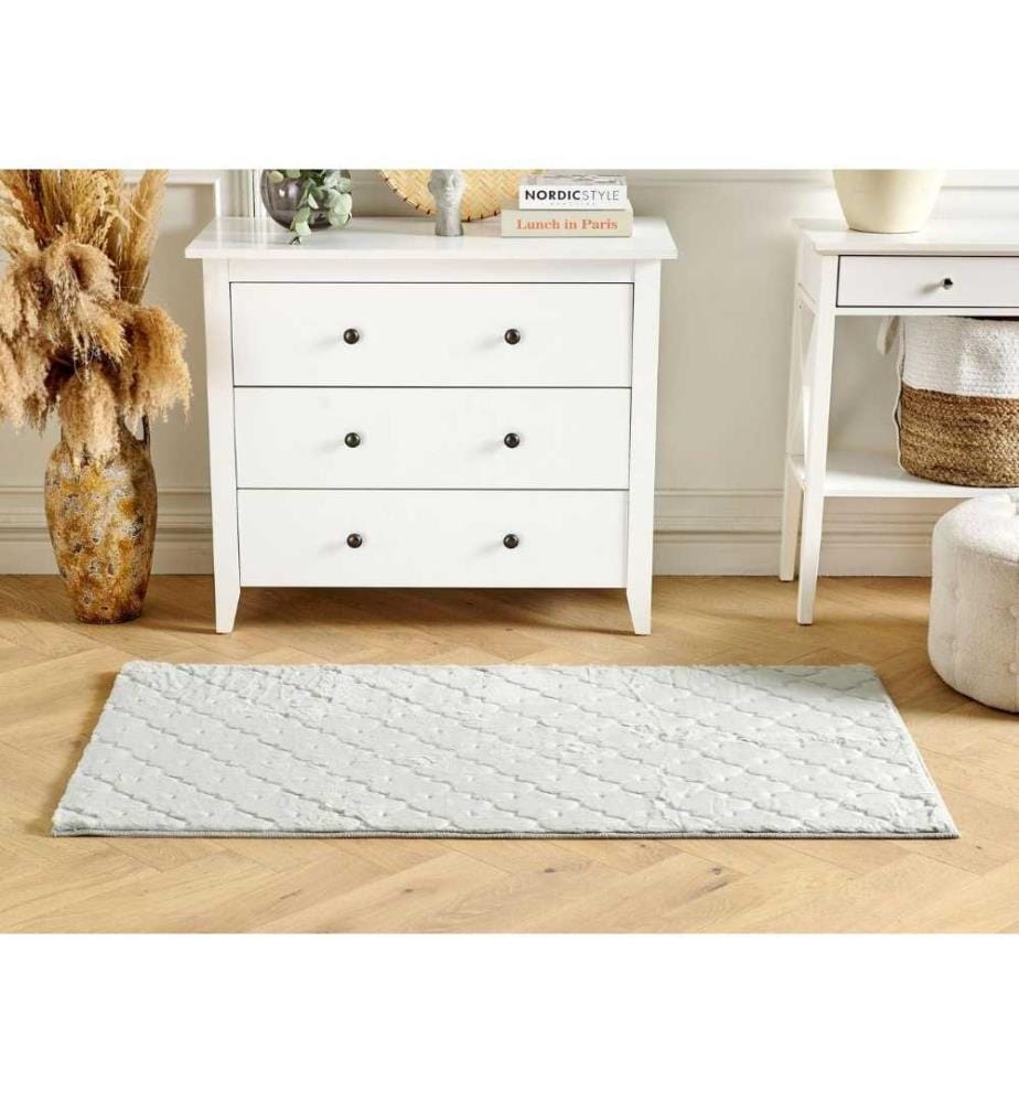 Tapis en fausse fourrure GHARO Gris clair 80 x 150 cm