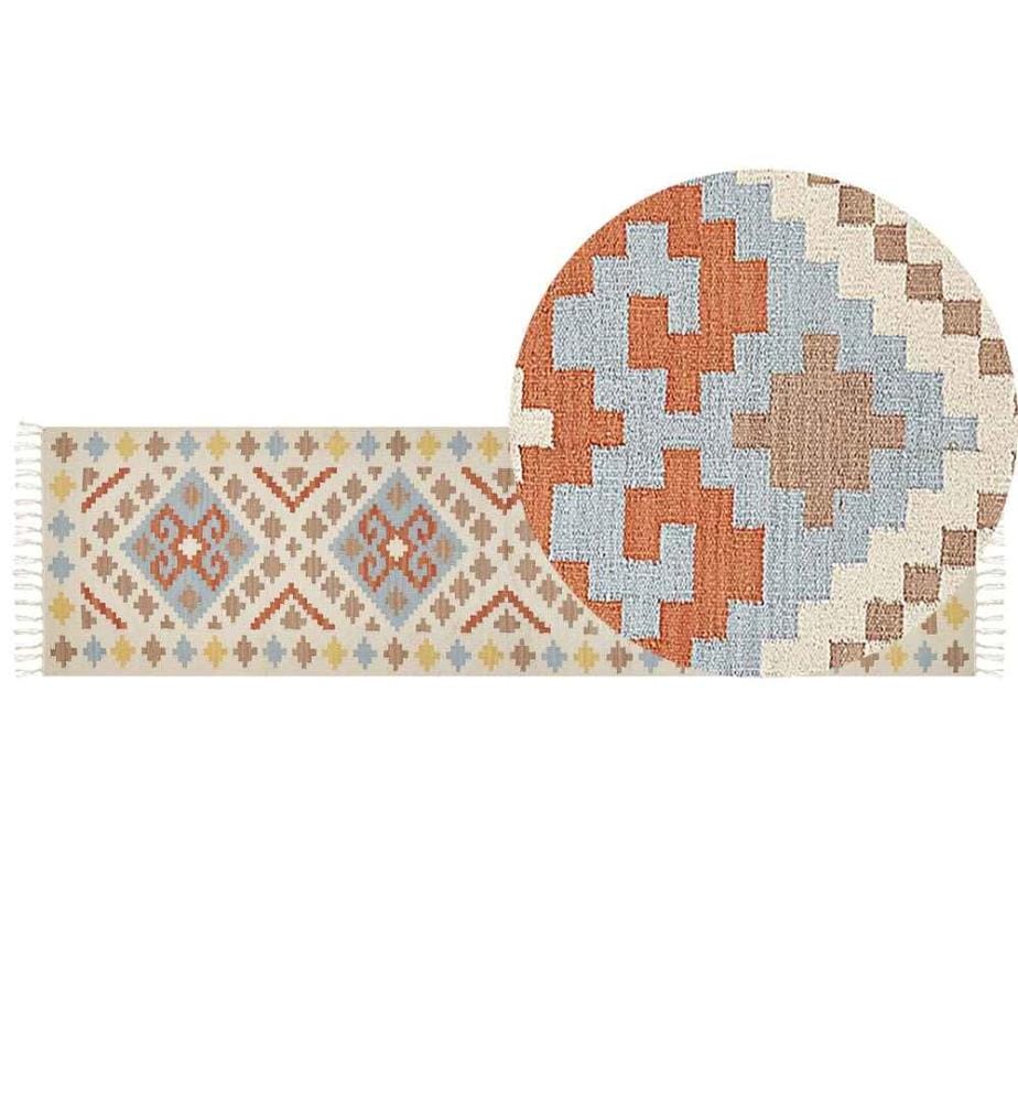Tapis ATAN Multicolore 80 x 300 cm Coton Kilim