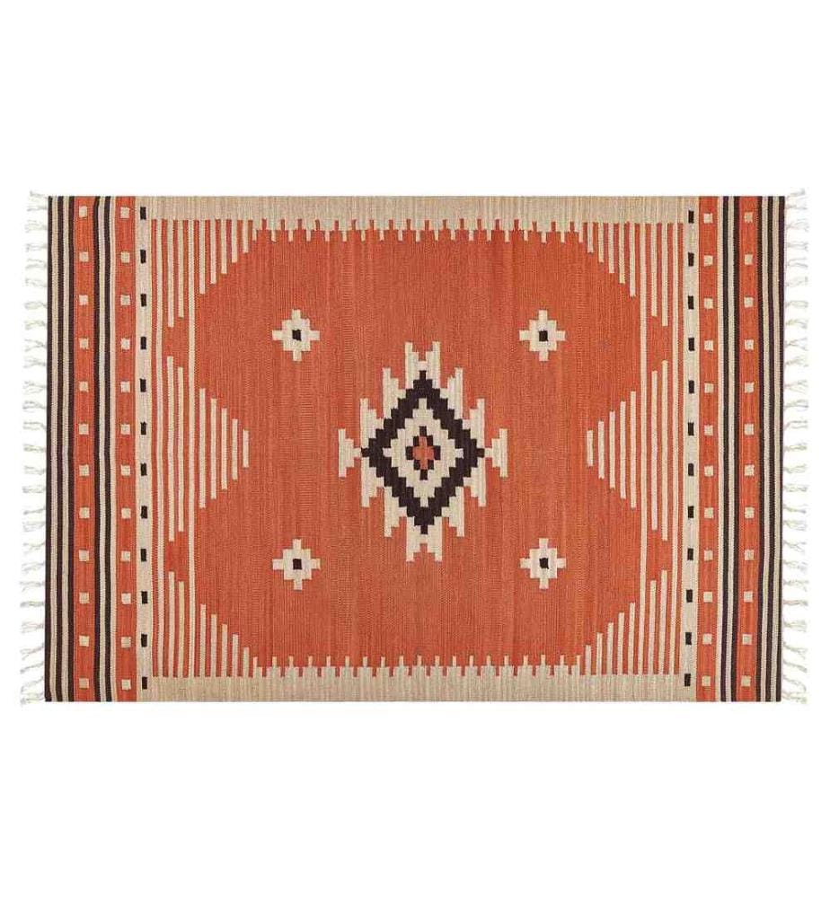 Teppich GAVAR Orange 140 x 200 cm Baumwolle Kelim