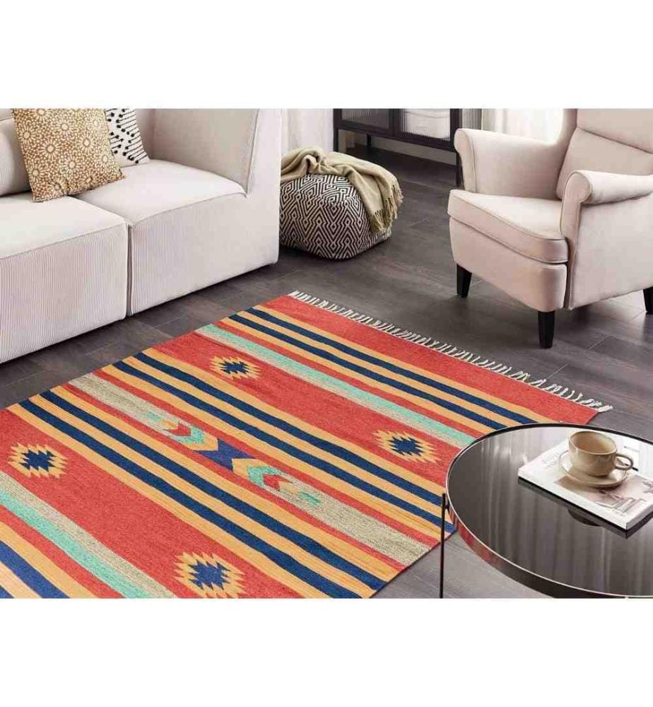 Tapis HATIS Multicolore 140 x 200 cm Coton Kilim