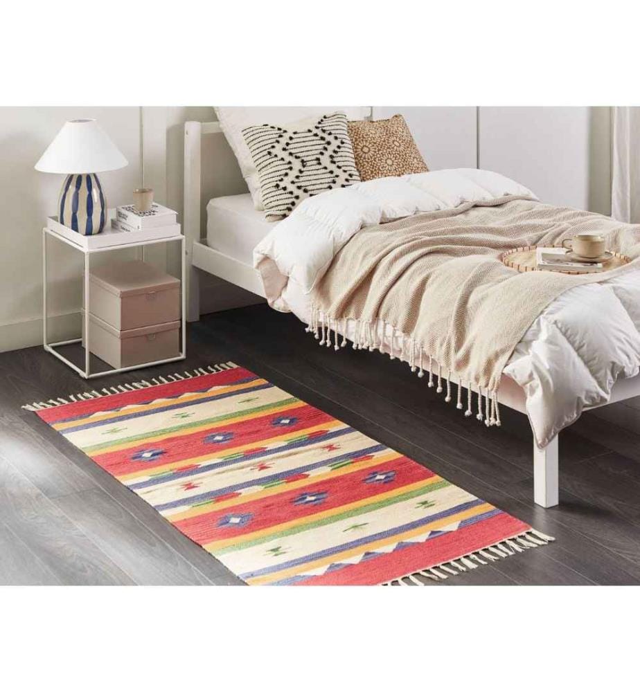 Teppich ALAPARS Bunt 80 x 150 cm Baumwolle Kelim