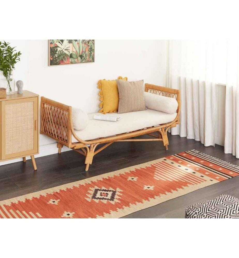 Tapis GAVAR Orange 80 x 300 cm Coton Kilim