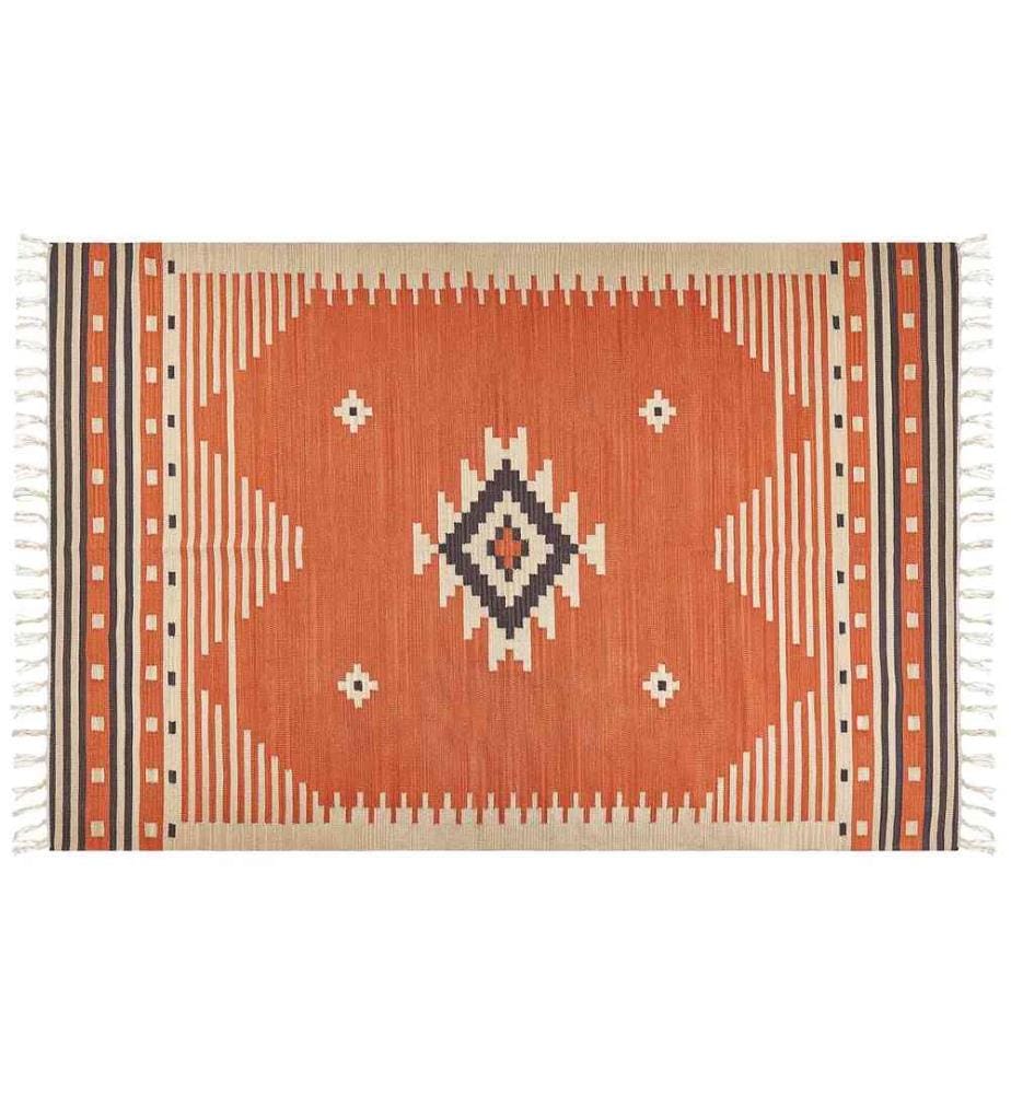 Teppich GAVAR Orange 200 x 300 cm Baumwolle Kelim