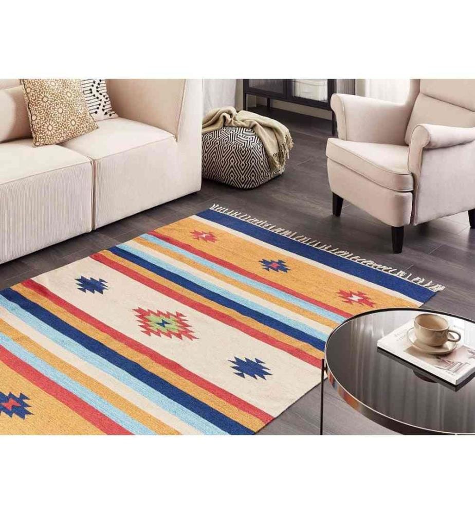 Tapis TARONIK Multicolore 140 x 200 cm Coton Kilim
