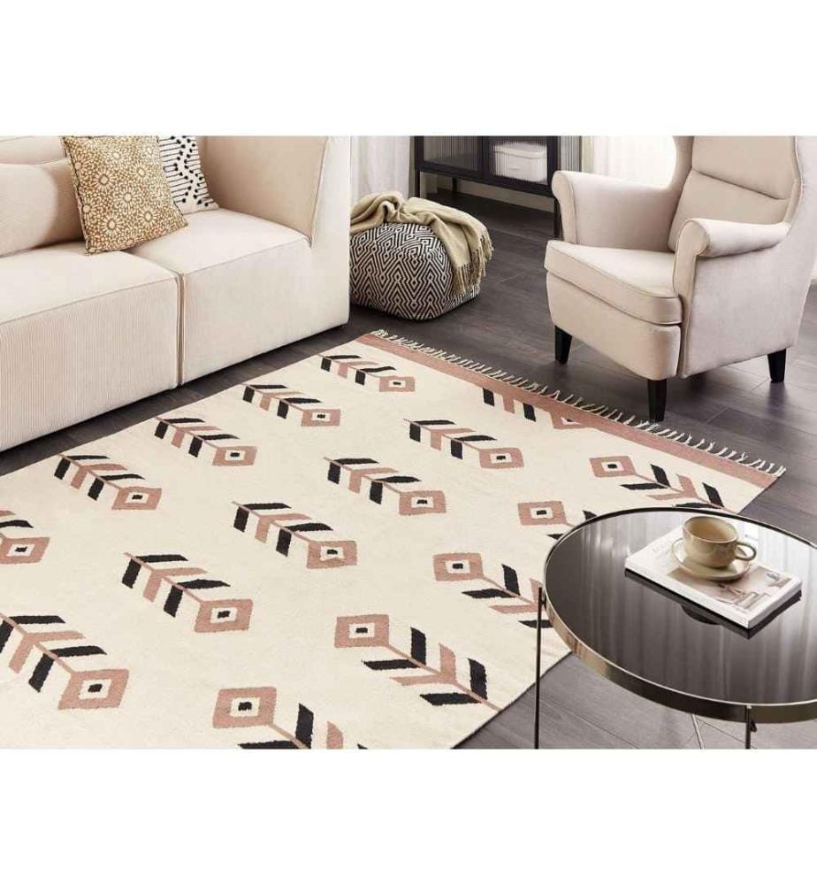 Tapis NIAVAN Beige 160 x 230 cm Coton Kilim