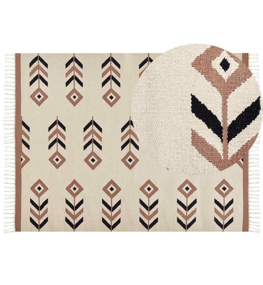 Tapis NIAVAN Beige 160 x 230 cm Coton Kilim