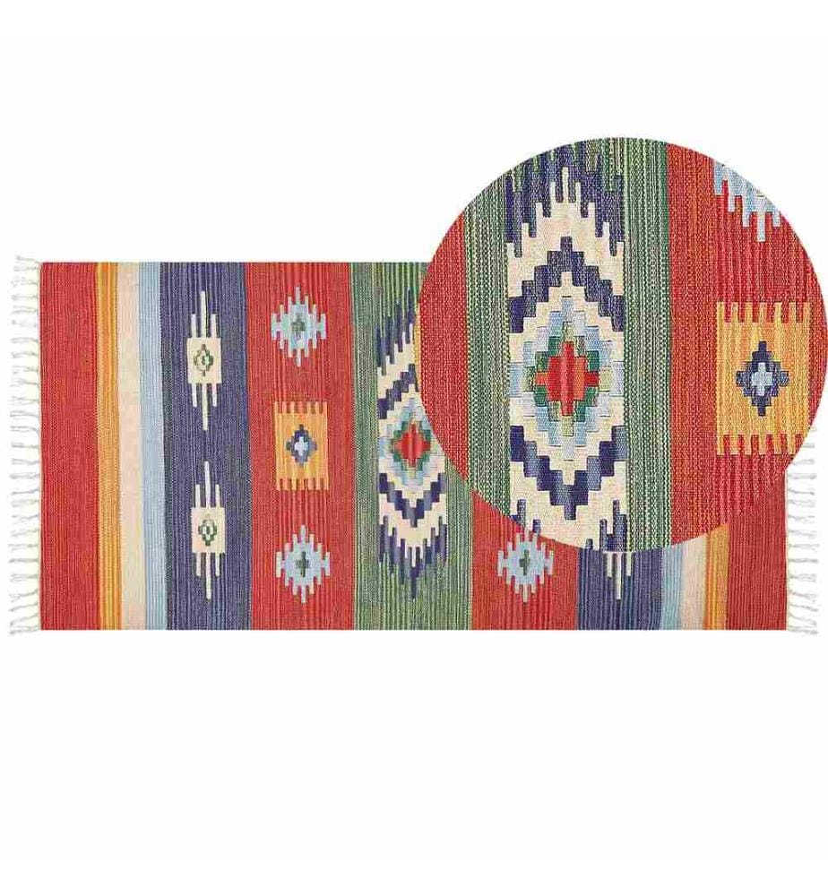 Tapis KAMARIS Multicolore 80 x 150 cm Coton Kilim