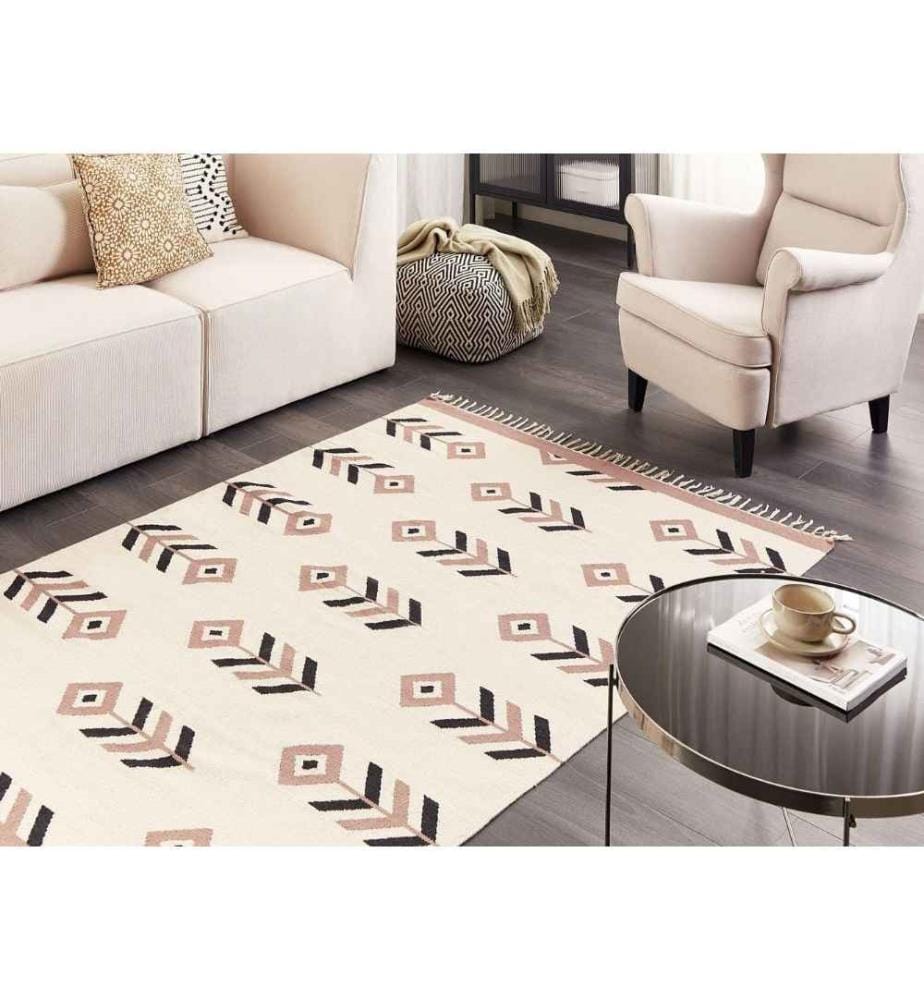 Tapis NIAVAN Beige 140 x 200 cm Coton Kilim