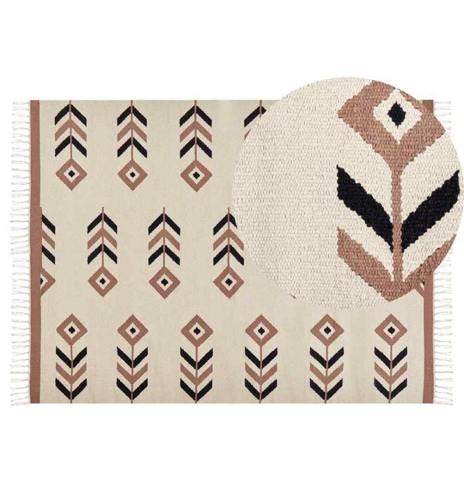 Tapis NIAVAN Beige 140 x 200 cm Coton Kilim