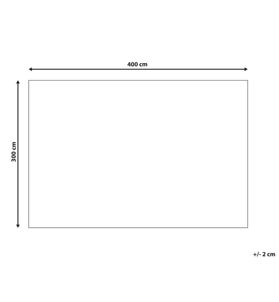 Teppich Weiss und Grau Stoff Rechteckig 300x400 cm Hoch-Tief-Struktur Geometrisches Muster Maschinengewebt Modern Kurzhaar für Fussbodenheizung