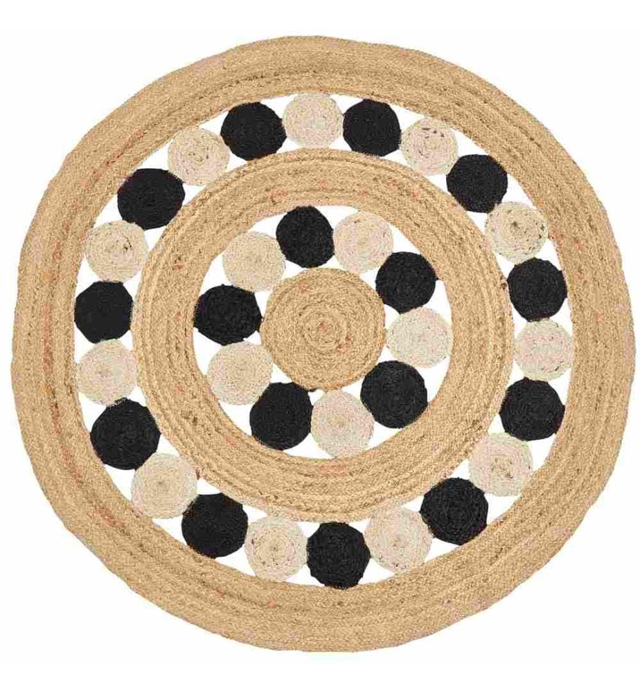 Tapis HOVIT Noir ø 140 cm Jute