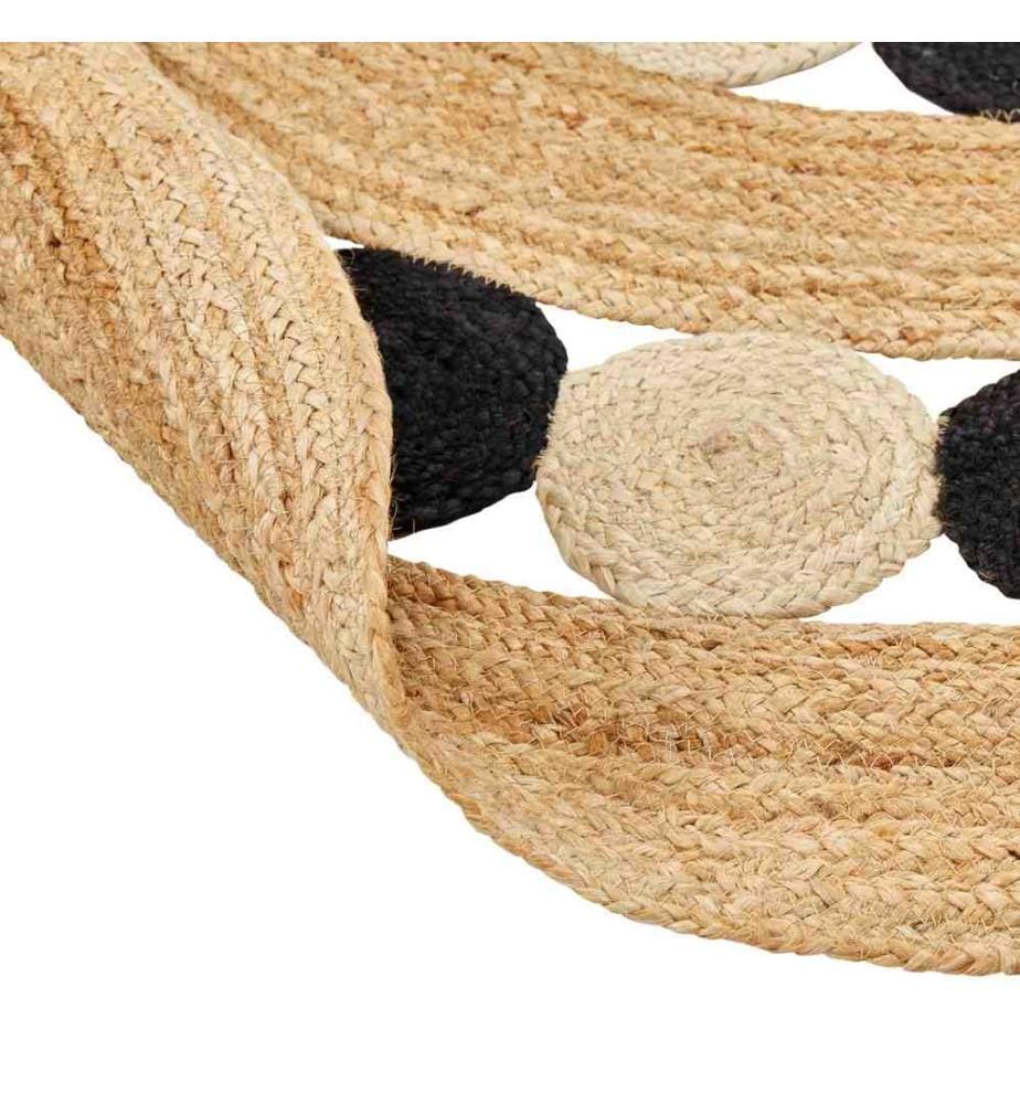 Tapis HOVIT Noir ø 140 cm Jute