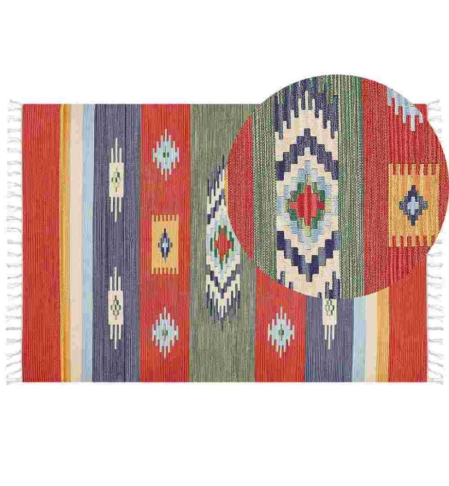 Tapis KAMARIS Multicolore 140 x 200 cm Coton Kilim