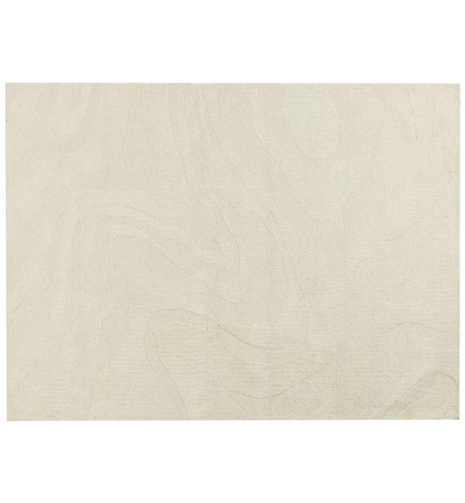 Teppich Beige aus Wolle 300 x 400 cm Rechteckig Modern Abstraktes Muster für Wohnzimmer Schlafzimmer Flur