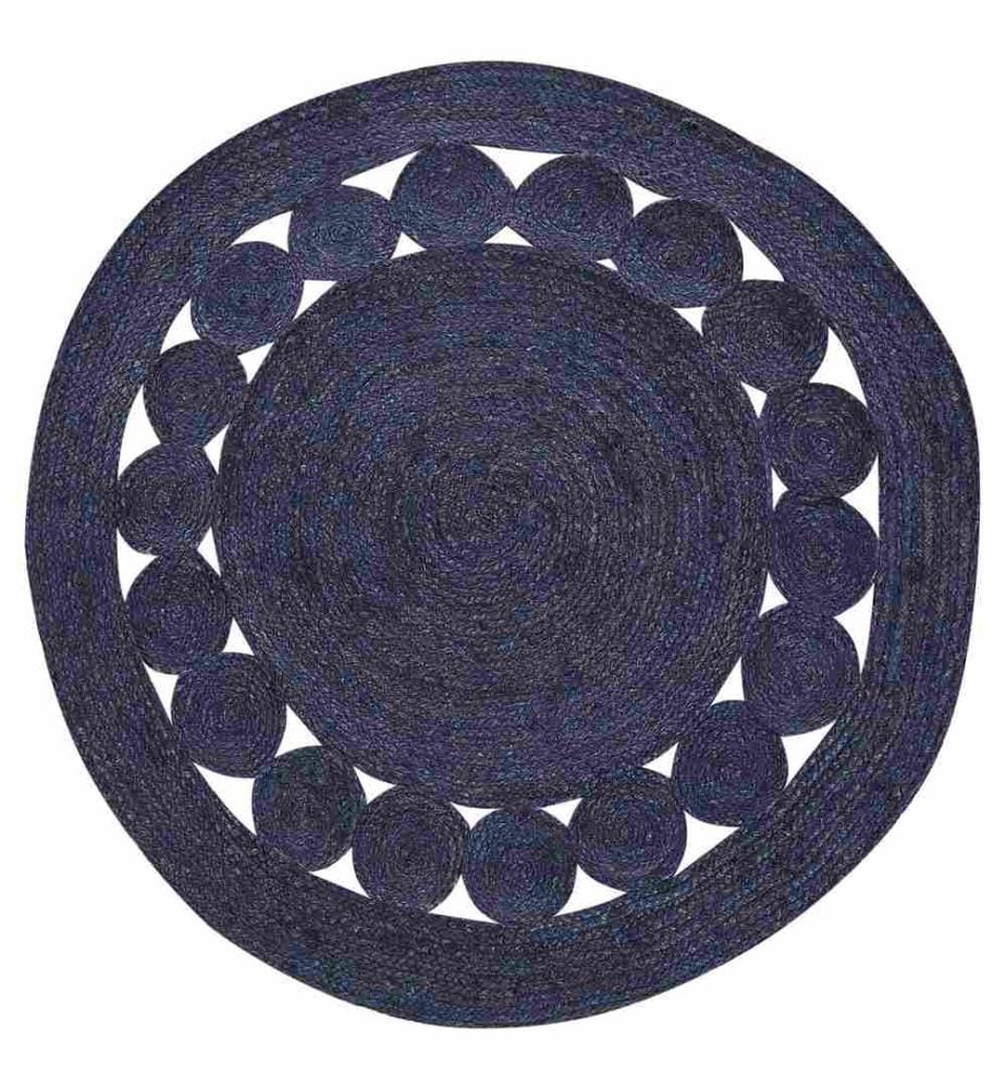 Tapis KOYUNLU Bleu foncé ø 120 cm Jute