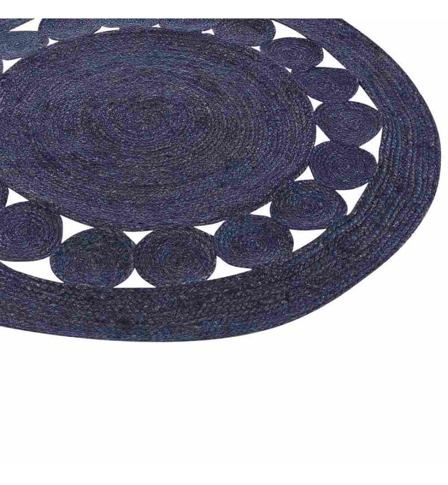 Tapis KOYUNLU Bleu foncé ø 120 cm Jute