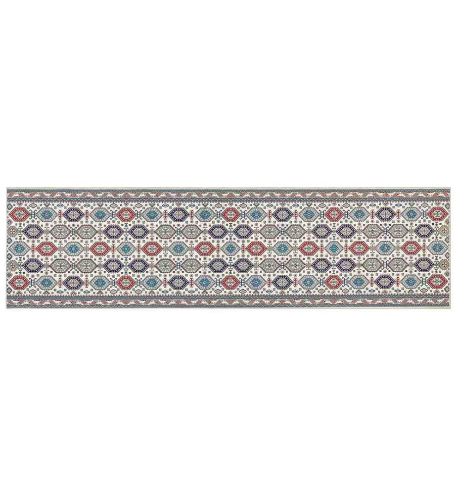 Teppich Läufer Mehrfarbig Stoff Rechteckig 80x300 cm Kurzflor Orientalisches Muster Rutschfest Maschinengewebt für Fussbodenheizung Flur Diele