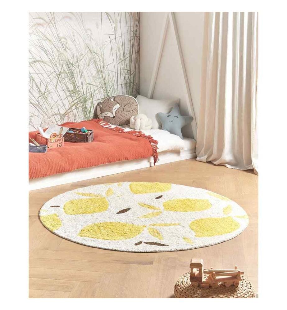 Tapis enfant MAWAND Beige ø 140 cm Coton