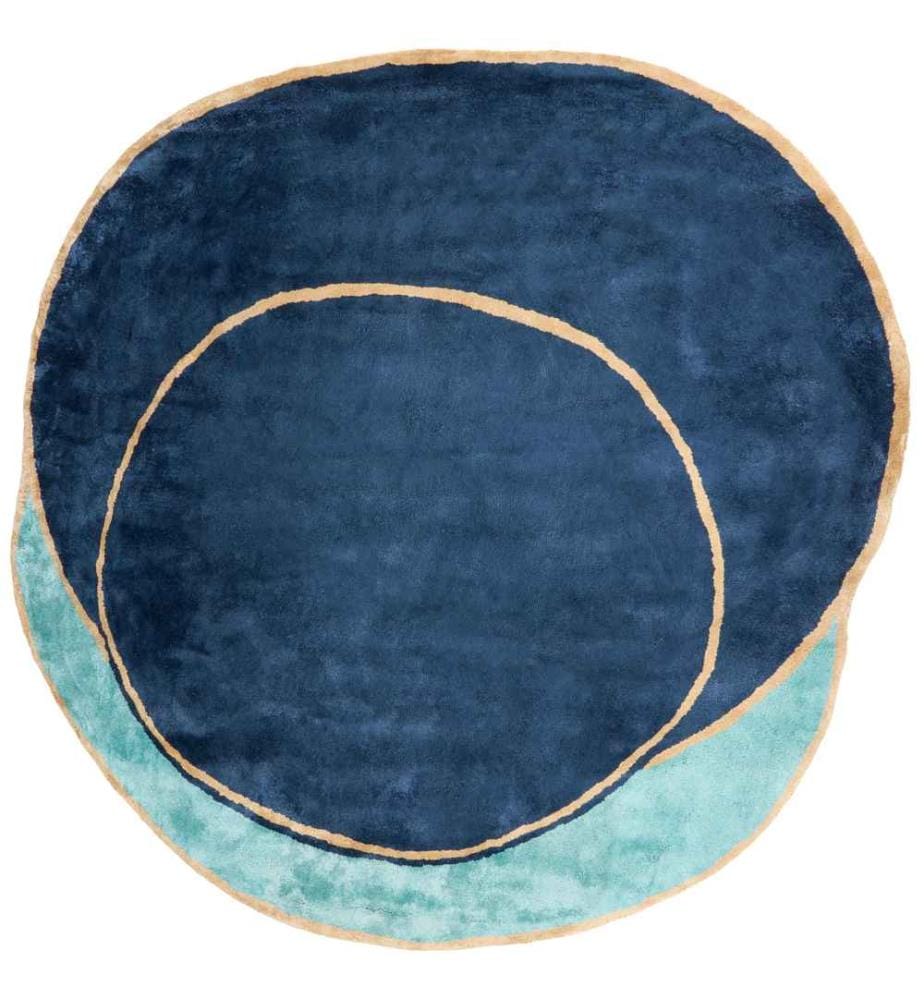 Tapis KANRACH Bleu marine 200 x 200 cm Soie artificielle