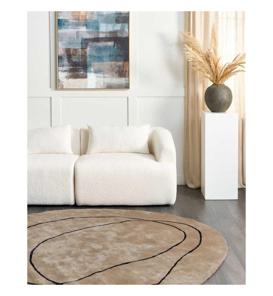 Teppich DIGRI Beige ø 200 cm Viskose