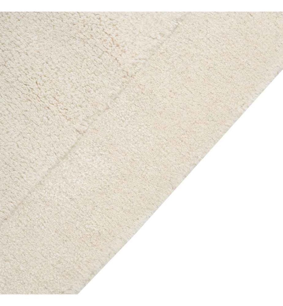 Teppich Hellbeige Viskose u. Wolle 80x250 cm Asymmetrisch Einfarbig Kurzflor Kurzhaar Modern Läufer Flurteppich Diele Flur Eingangsbereich